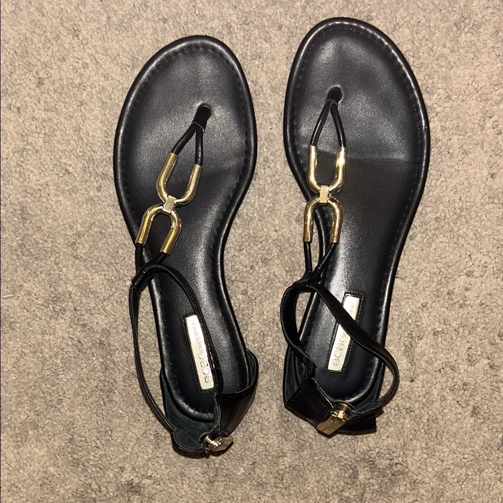 BCBGeneration Black Sandals with silver Details